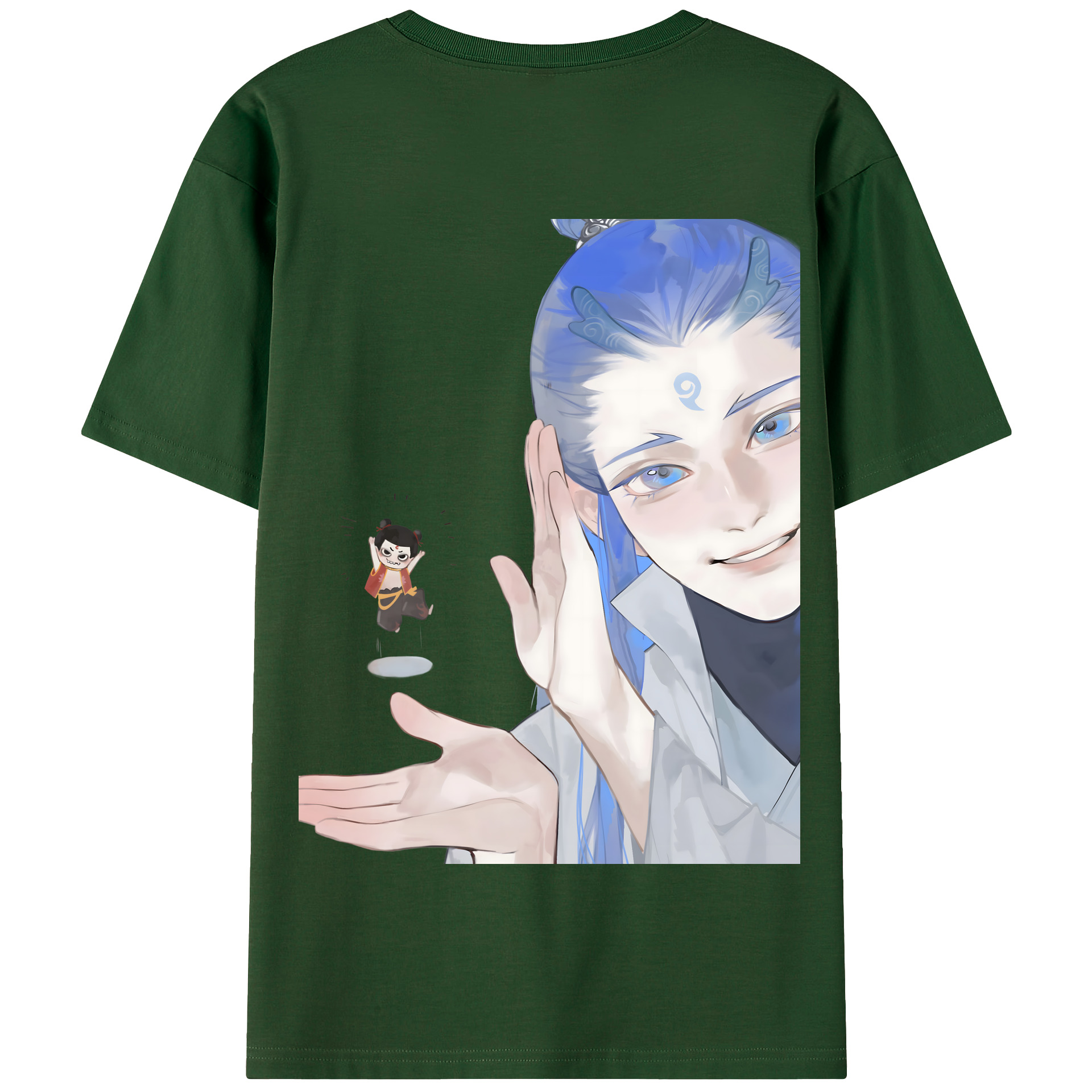（画像用） Ne Zha 2 ナタ 魔童の大暴れ 綿100％半袖Tシャツ（背面プリント）